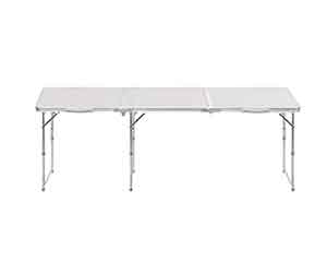 Unfolded aluminum alloy folding table set up for use