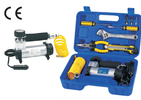 Air compressor with tool kit