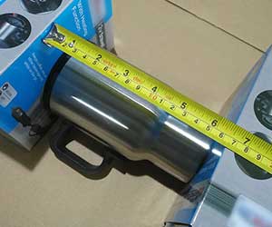 Travel electric coffee cup size test