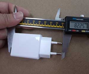 USB charger size measurement