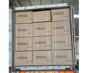 Folding electric bicycle safe container loading