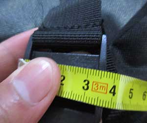 Car top carrier bag parts size test