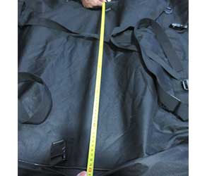 Foldable car roof bag size test