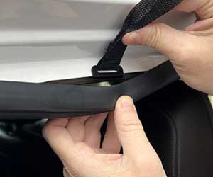 Roof cargo bag installation detail