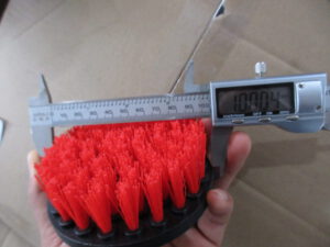 Power brush for drill size test