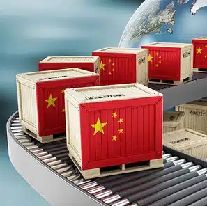 Boxes with China flag