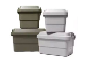 Plastic camping storage boxes