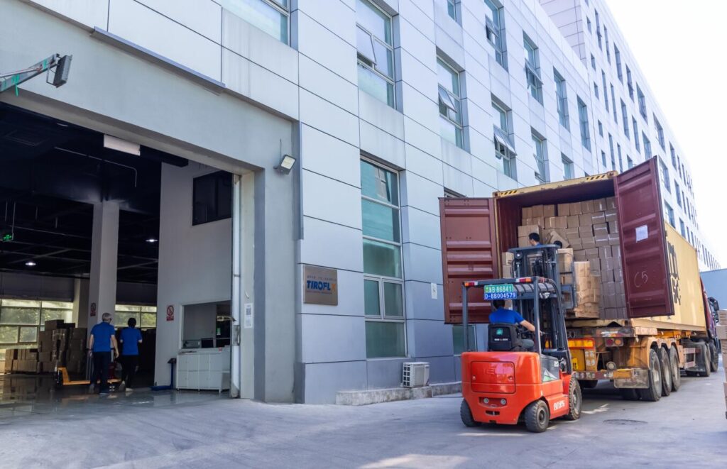 Tiroflx Ningbo warehouse, product assembly, quality control, and shipment consolidation before export.